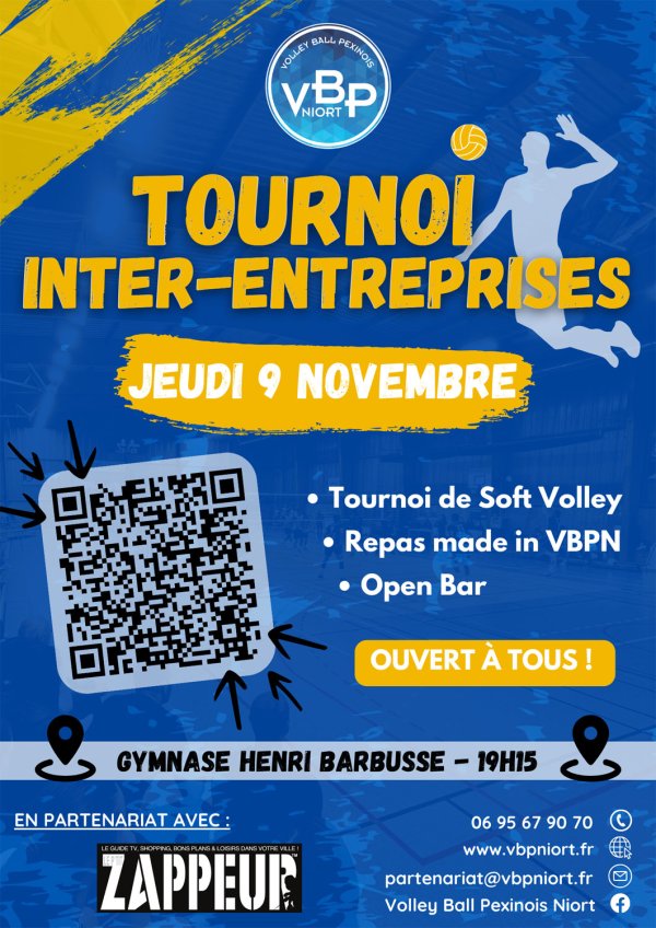 Tournoi interentreprises de Volley à Niort le 9 novembre, ouvert à tous ! Tournoi interentreprises de Volley à Niort le 9 novembre, ouvert à tous !