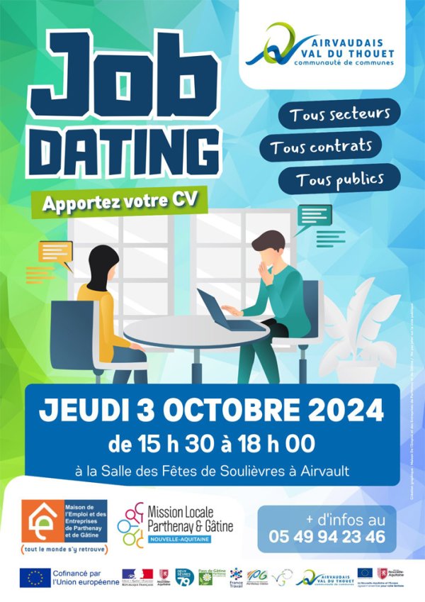 Un job dating spécial Airvaudais le 5 octobre Un job dating spécial Airvaudais le 5 octobre
