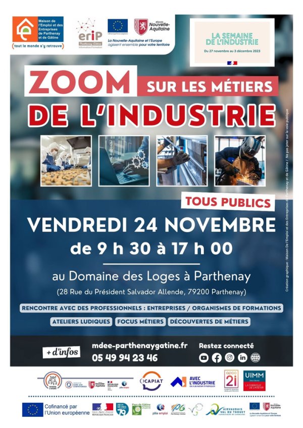 Journée métiers de l’industrie à Parthenay le 24 novembre Journée métiers de l’industrie à Parthenay le 24 novembre